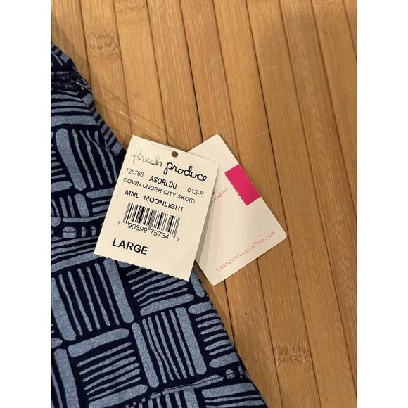 FRESH PRODUCE Women’s Large BLUE Moonlight Stretch CITY Skort $65 NWT - Picture 3 of 11